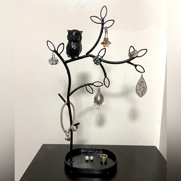 Iron Owl Jewelry Tree Holder - Picture 1 of 3